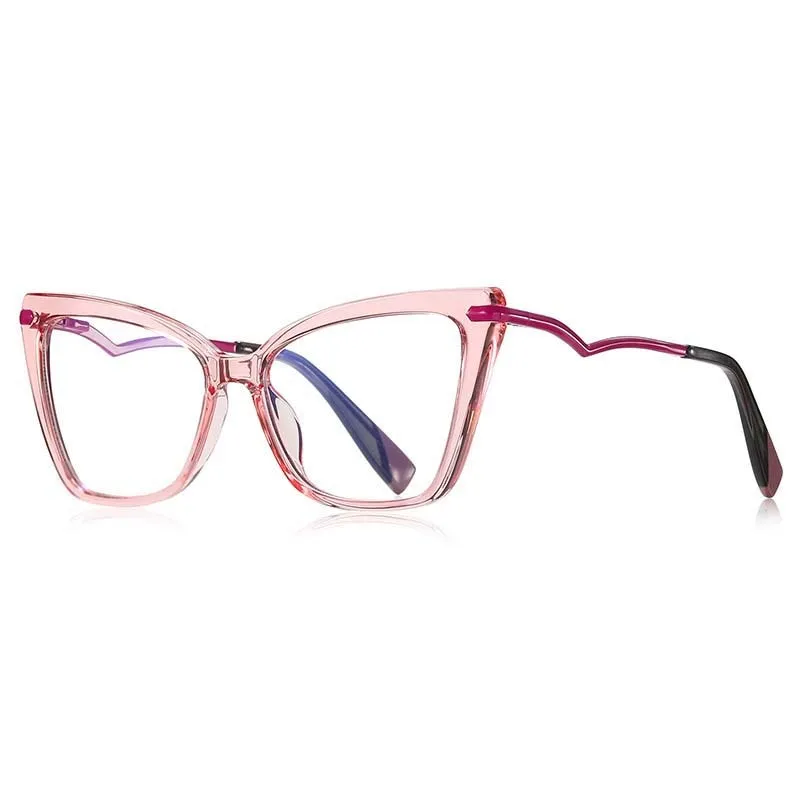 CCspace Women's Full Rim Square Cat Eye Tr 90 Titanium Eyeglasses 53148