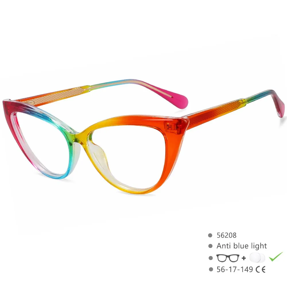 CCspace Women's Full Rim Square Cat Eye Tr 90 Titanium Eyeglasses 56208