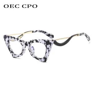 Oec Cpo Retro Cat Eye Optical Glasses Frames--Fashion Clear Lens Glasses